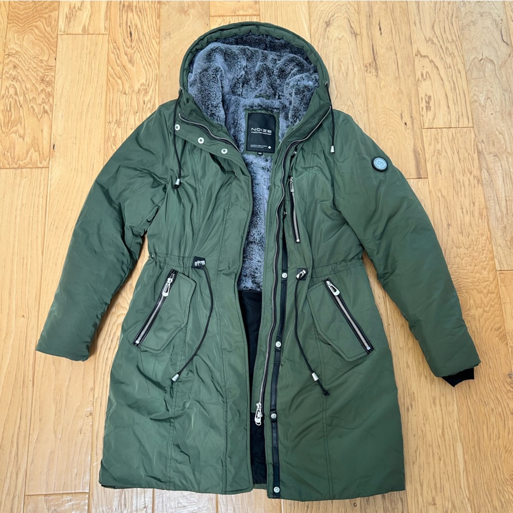 Noize Scarlet Parka Coat Army Green Small Olive Green EUC